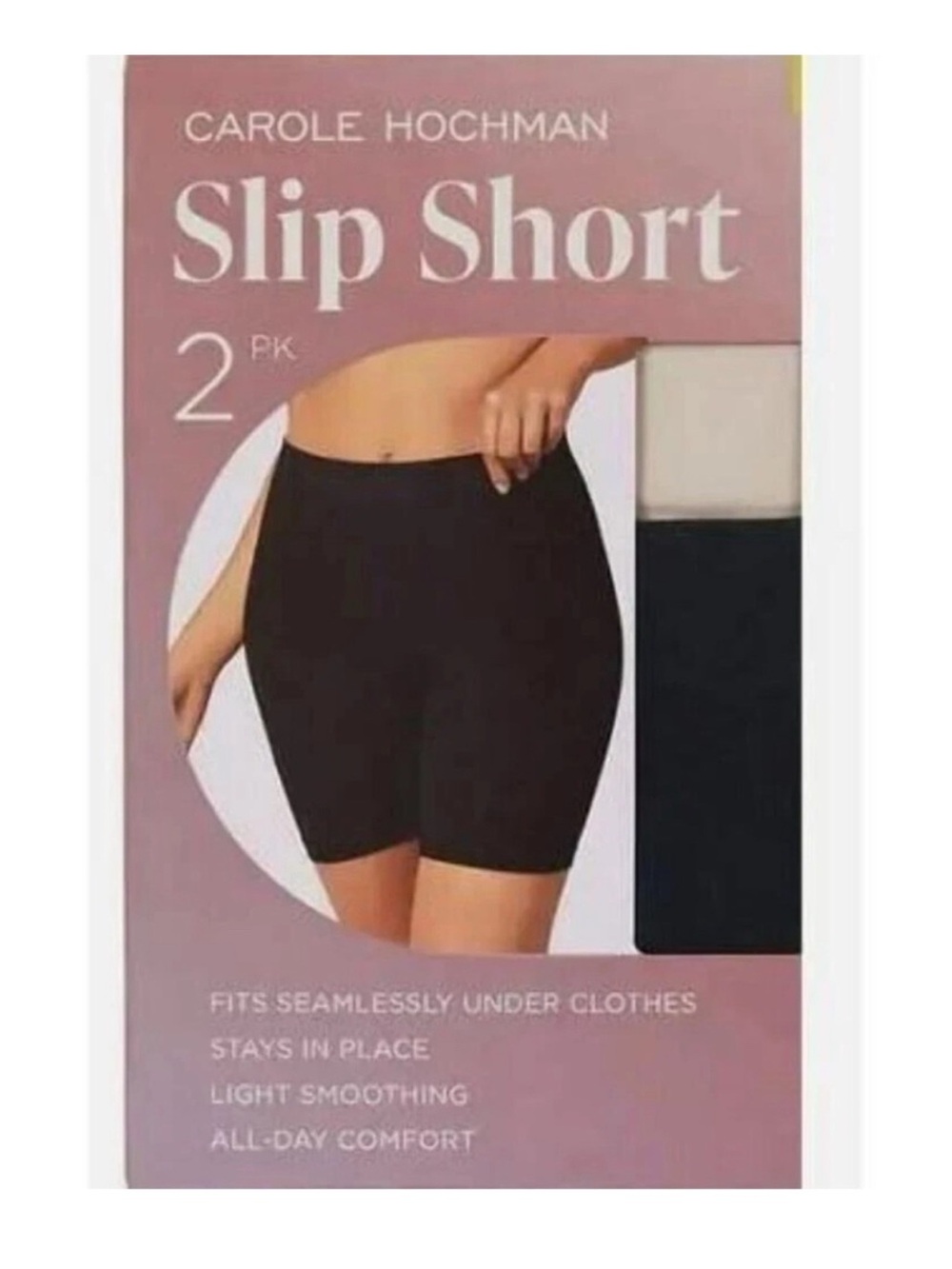 Carole Hochman Shapewear Shorts Set - Black & Cream